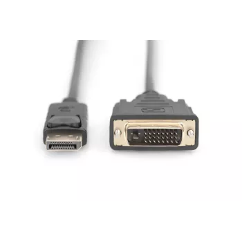 DIGITUS DP - DVI-D -kaapeli 3M musta DP - DVI lukituksella DP 1.1a