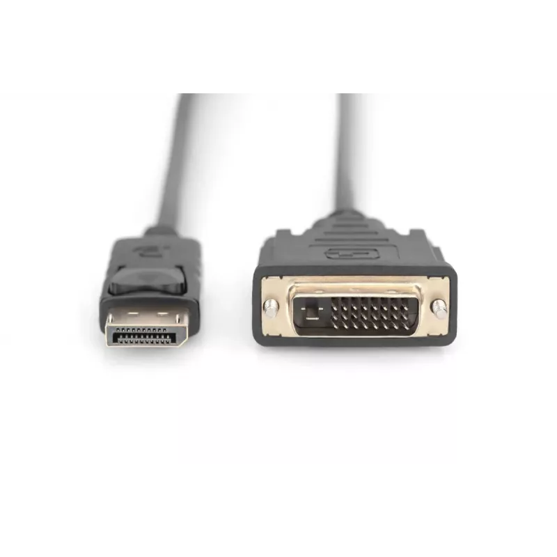 DIGITUS DP - DVI-D -kaapeli 3M musta DP - DVI lukituksella DP 1.1a