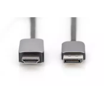 Digitus DB-340305-018-S DisplayPort–HDMI Type A -adapterikaapeli, 8K, 1,8 m, musta
