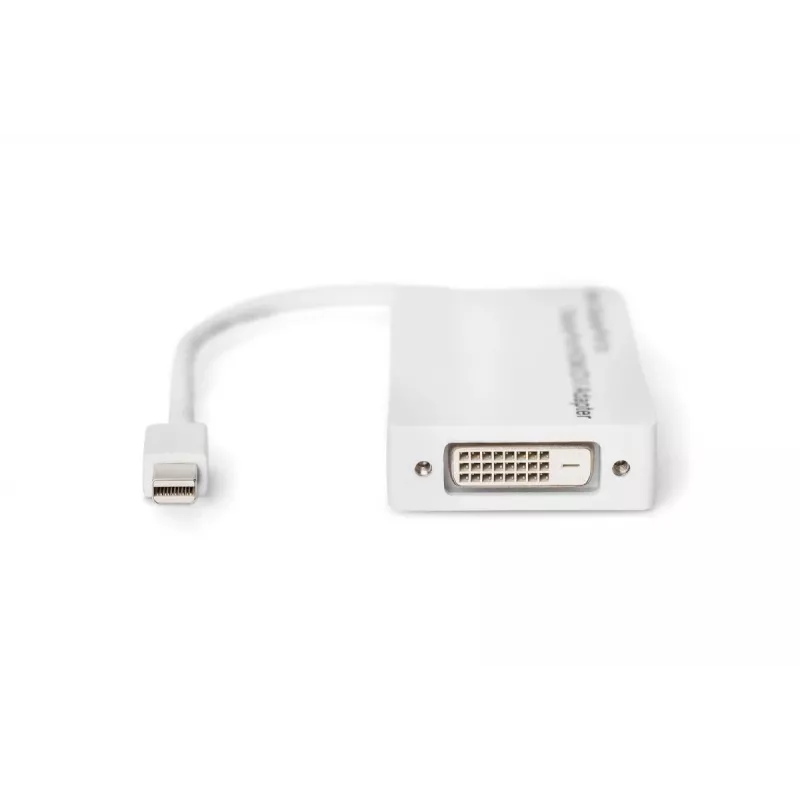 DIGITUS DB-340509-002-W Mini DisplayPort - DisplayPort/HDMI/DVI-sovitin, 1080p/60 Hz, 0,2 m, valkoinen