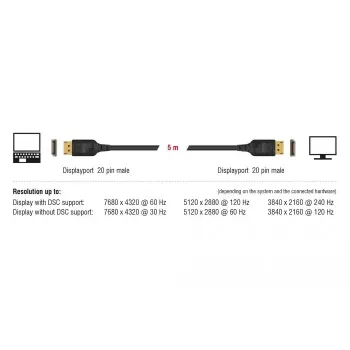DisplayPort-kaapeli DeLOCK 85660 2 m musta