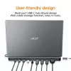 Acer 13-in-1 Type-C -minitelakka johdollinen USB 3.2 Gen 1 musta
