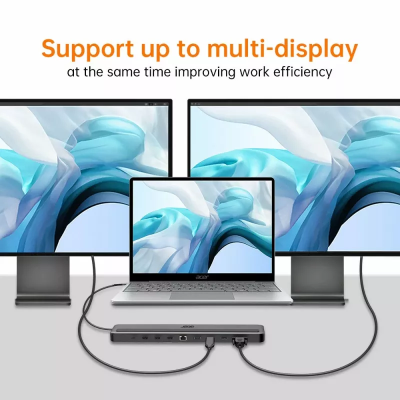 Acer 13-in-1 Type-C -minitelakka johdollinen USB 3.2 Gen 1 musta