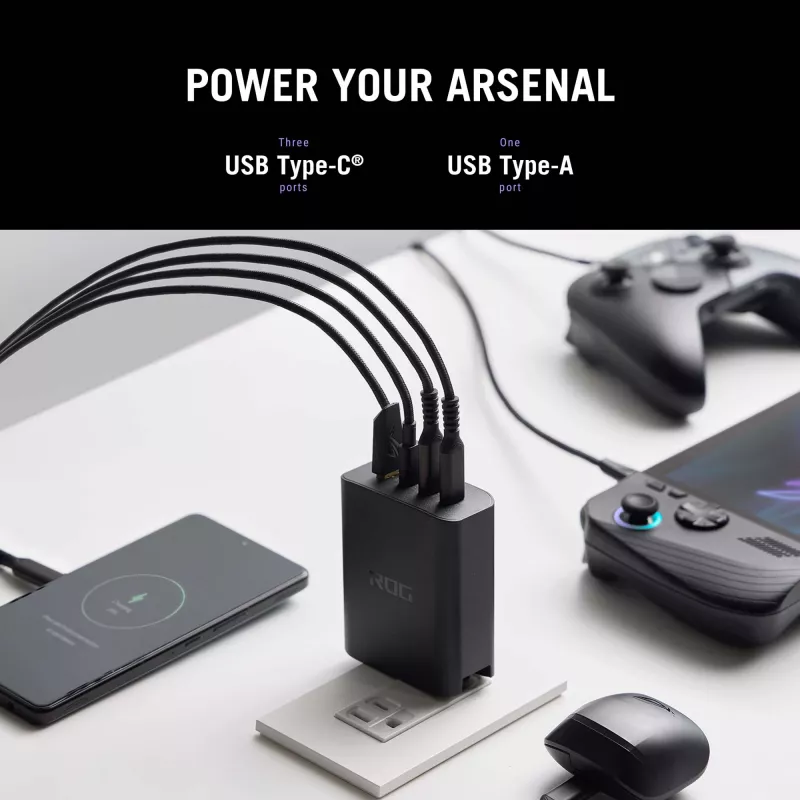 ASUS ROG 140W USB-C GaN universaali musta AC pikalataus sisäkäyttöön