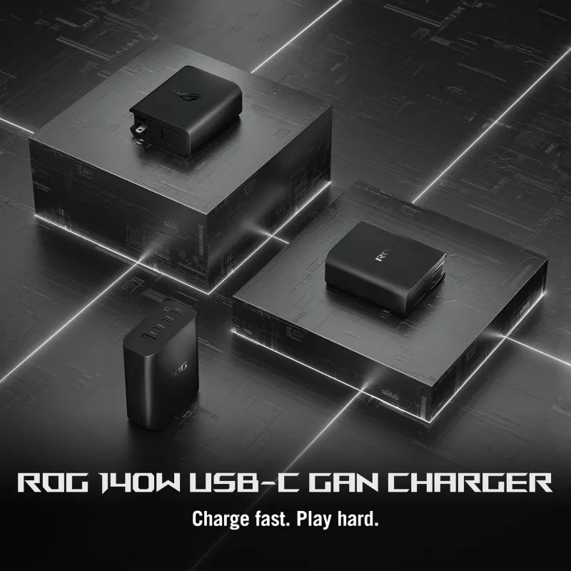ASUS ROG 140W USB-C GaN universaali musta AC pikalataus sisäkäyttöön