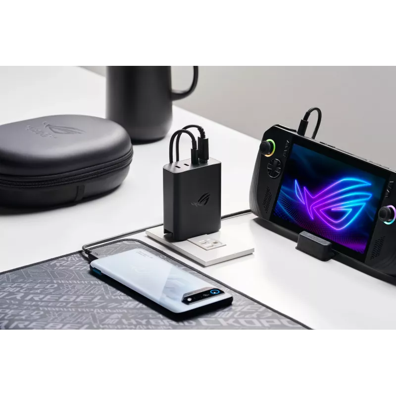 ASUS ROG 140W USB-C GaN universaali musta AC pikalataus sisäkäyttöön