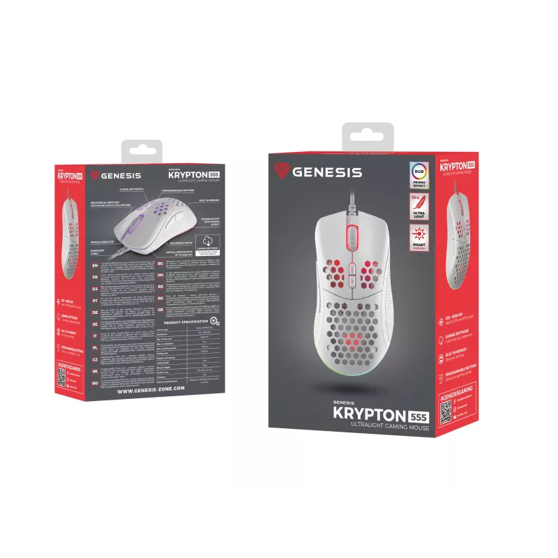GENESIS Krypton 555 hiiri peli oikeakätinen USB Type-A optinen 8000 DPI