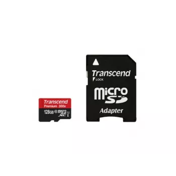 TRANSCEND 128GB Micro SDHC Class 10 UHS-1 adapterilla