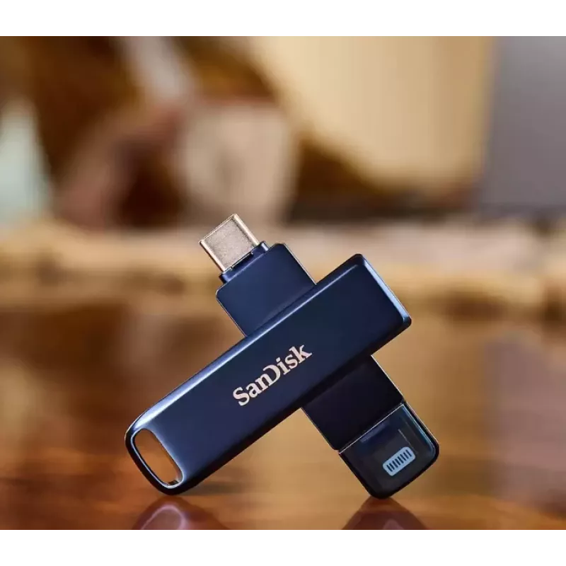 WESTERN DIGITAL SanDisk Phone Drive iPhone - 128 GB USB-tikku - USB-C/Lightning - Metallic Sky sininen