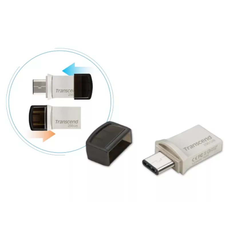 TRANSCEND Jetflash 890 - 256GB USB-muistitikku - USB 3.1 / Type-C