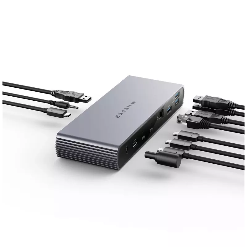 Targus HDTB4D-EUZ kannettavan telakointiasema/porttitoistin Thunderbolt 4 harmaa
