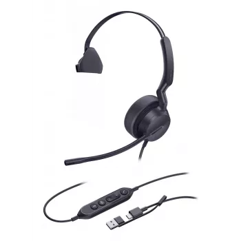 Yealink UH42 Mono Teams USB-C/A -kuulokemikrofoni, johdollinen, puhelut/musiikki, 20 - 20000 Hz, 116 g, kuulokemikrofoni, musta