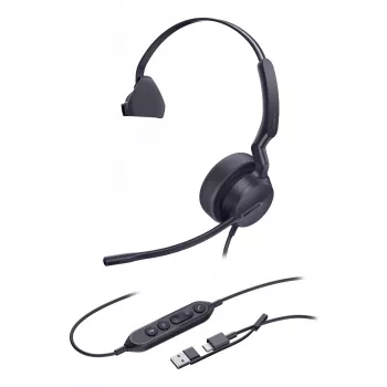 Yealink UH42 Mono UC USB-C/A -kuulokemikrofoni, johdollinen, puhelut/musiikki, 20 - 20000 Hz, 116 g, kuulokemikrofoni, musta