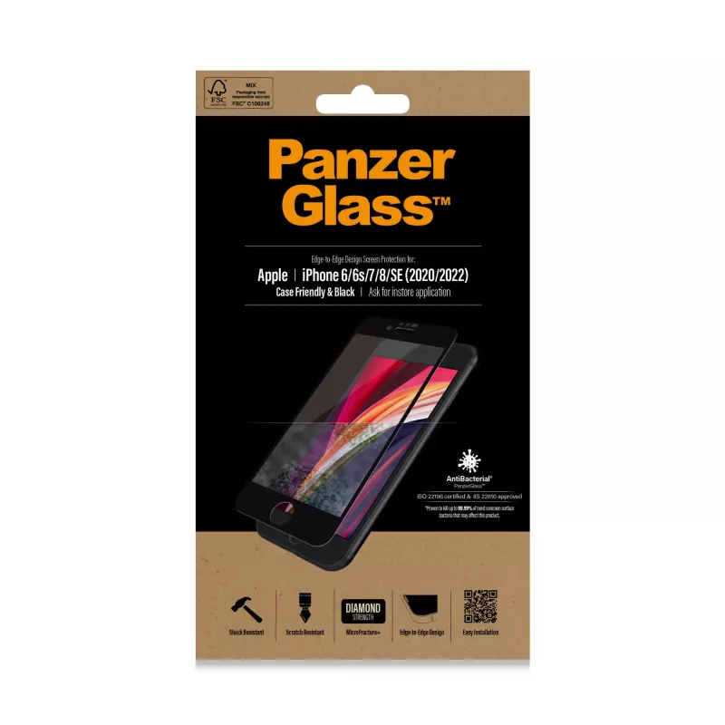 PanzerGlass® näytönsuoja iPhone 8 | 7 | 6s | 6 | SE (2020/2022) | Edge-to-Edge