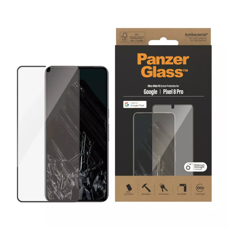 PanzerGlass® näytönsuoja Google Pixel 8 Pro | Ultra-Wide Fit