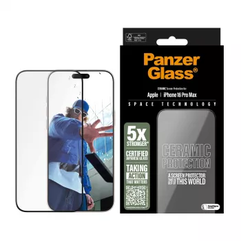 PanzerGlass ® keraaminen näytönsuoja iPhone 16 Pro Max | Ultra-Wide Fit EasyAlignerilla