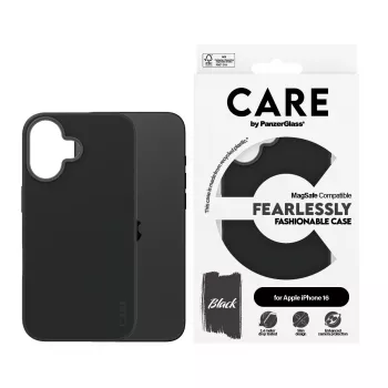 PanzerGlass CARE™ by ® -kotelo, musta, MagSafe-yhteensopiva, iPhone 16