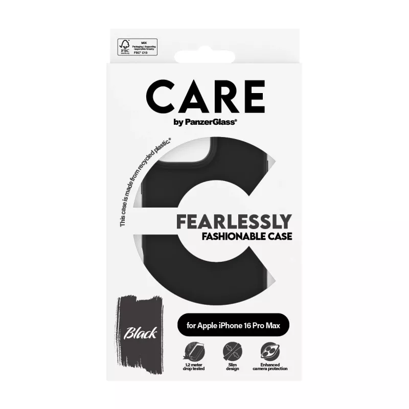 PanzerGlass CARE™ by ® -kotelo, musta, iPhone 16 Pro Max
