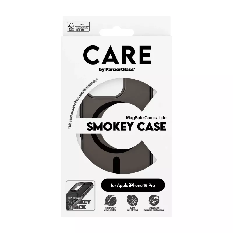 PanzerGlass CARE by Flagship Case Urban Combat Smokey -suojakotelo musta MagSafe iPhone '24 6.3 inch Pro