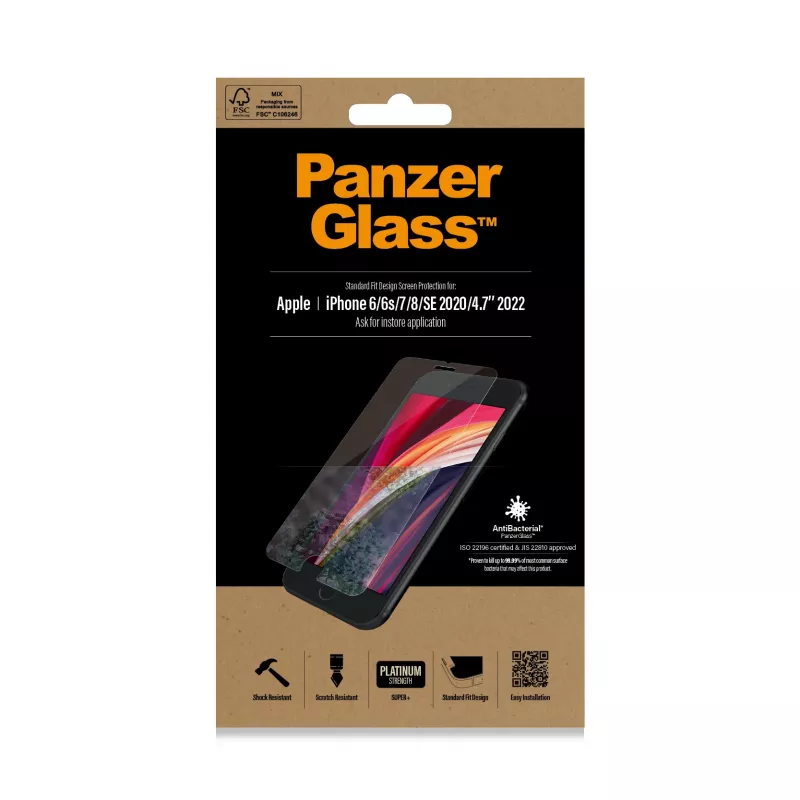 PanzerGlass ® näytönsuoja iPhone 8 | 7 | 6s | 6 | SE (2020/2022) | Standard Fit