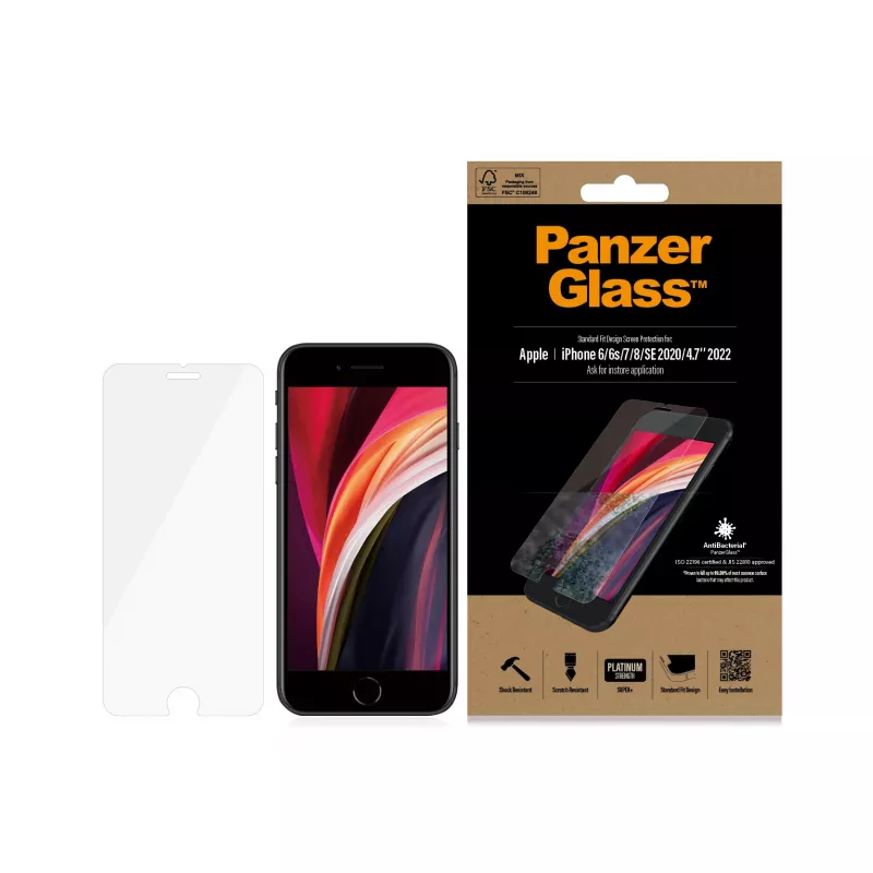 PanzerGlass ® näytönsuoja iPhone 8 | 7 | 6s | 6 | SE (2020/2022) | Standard Fit