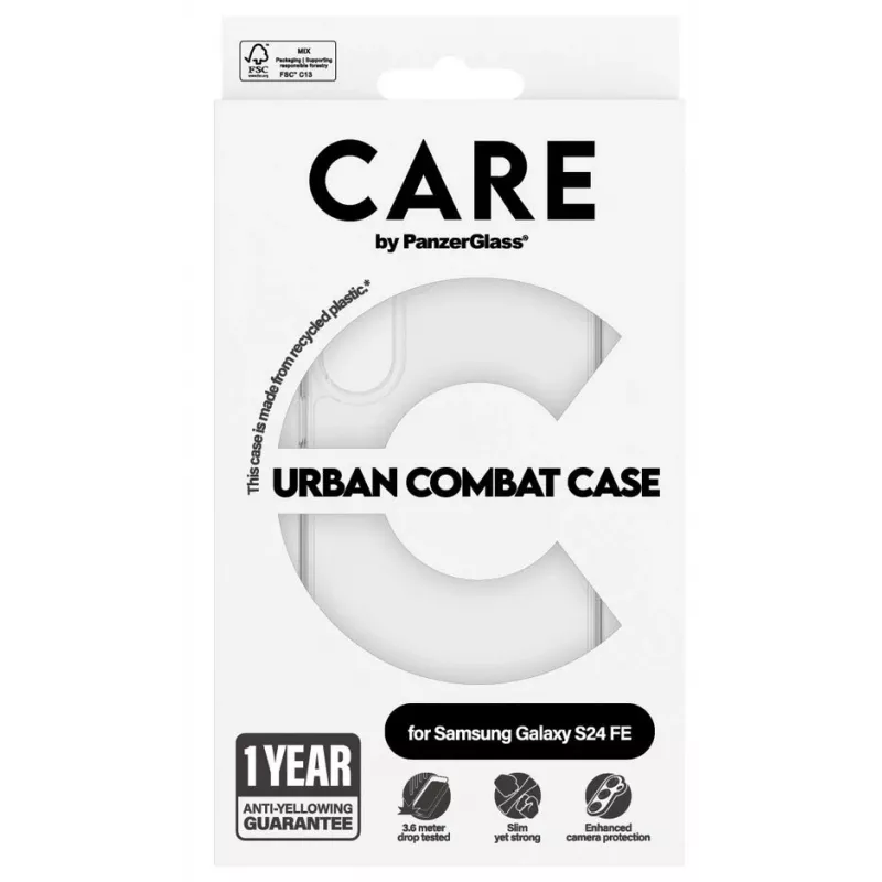 PanzerGlass CARE Flagship Urban Combat -suojakotelo Samsung Galaxy S24 FE -puhelimelle, kirkas, 1466