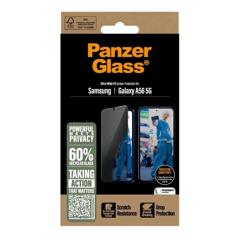 PanzerGlass® Privacy-näytönsuoja Samsung Galaxy A56 5G | Ultra-Wide Fit