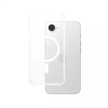PanzerGlass CARE™ by ® Samba -kotelo, läpinäkyvä, valkoinen, Qi-yhteensopiva, iPhone 17e | 16e