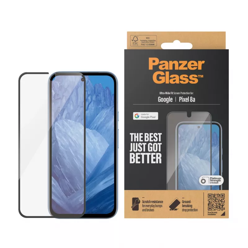 PanzerGlass® näytönsuojakalvo Google Pixel 8a | Ultra-Wide Fit
