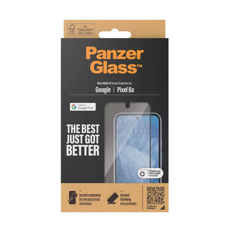 PanzerGlass® näytönsuojakalvo Google Pixel 8a | Ultra-Wide Fit