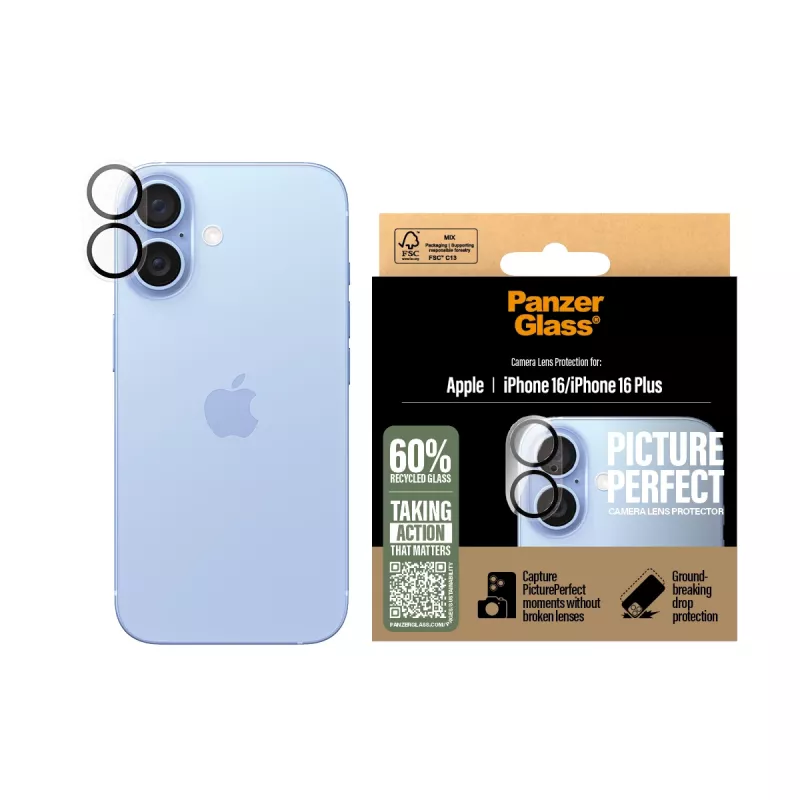 PanzerGlass ® PicturePerfect kameran linssinsuoja iPhone 16 | 16 Plus