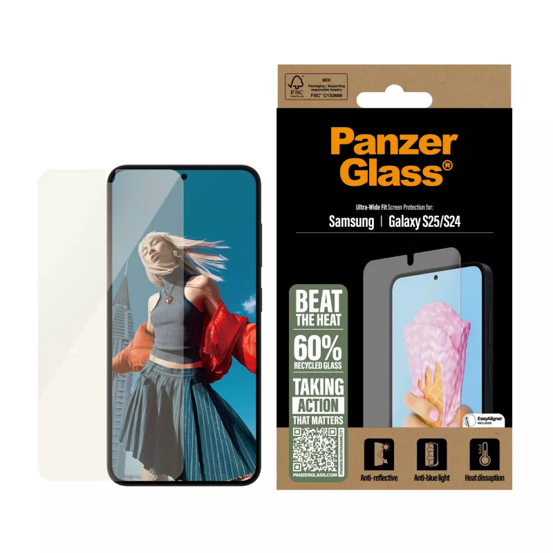 PanzerGlass ® All-in-One näytönsuoja Samsung Galaxy S25 | S24 | Ultra Wide Fit