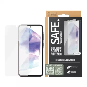 PanzerGlass SAFE. by ® näytönsuoja Samsung Galaxy A55 5G | Ultra-Wide Fit EasyAligner-telineellä