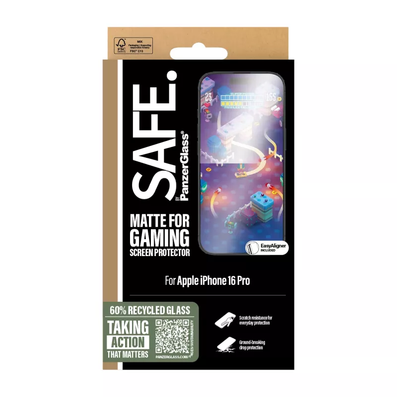 PanzerGlass SAFE. by ® Gaming näytönsuoja iPhone 16 Pro | Ultra-Wide Fit