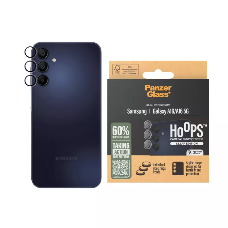 PanzerGlass ® Hoops® kameran linssinsuoja läpinäkyvä Samsung Galaxy A16 | A16 5G
