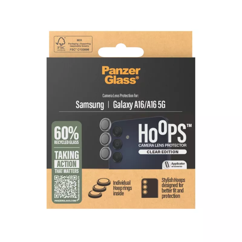 PanzerGlass ® Hoops® kameran linssinsuoja läpinäkyvä Samsung Galaxy A16 | A16 5G