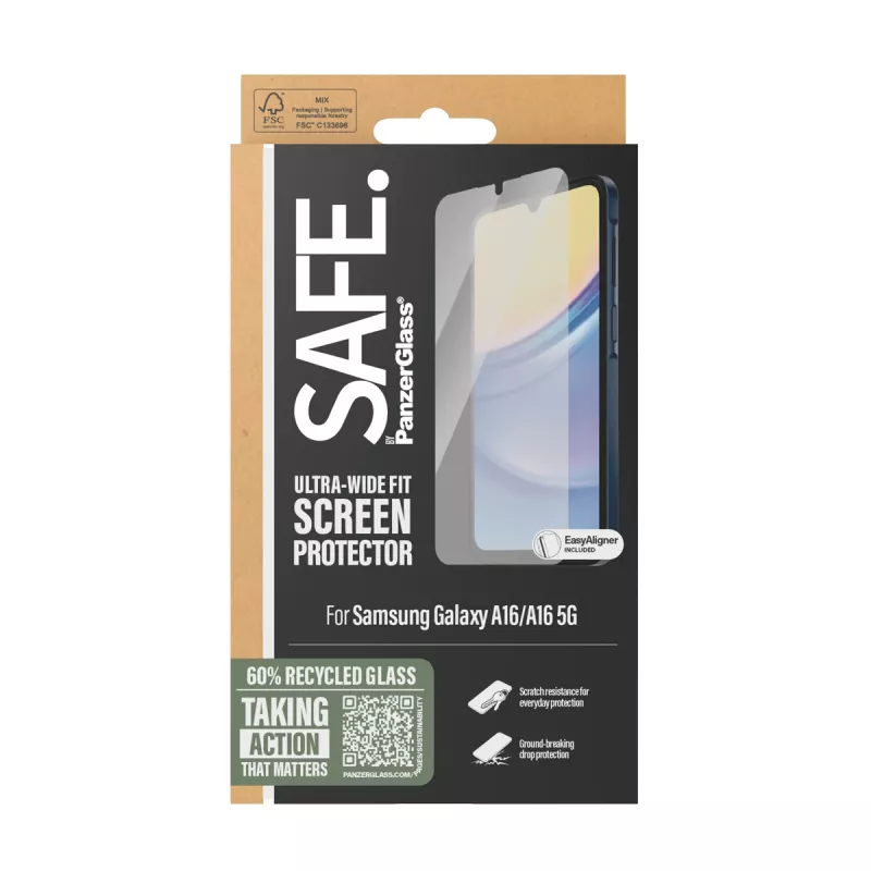 PanzerGlass SAFE. by ® näytönsuoja Samsung Galaxy A16 | A16 5G | Ultra-Wide Fit