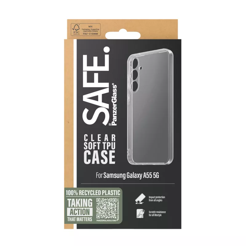 PanzerGlass SAFE. by ® TPU-kotelo Samsung Galaxy A55 5G | läpinäkyvä