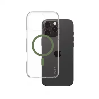 PanzerGlass CARE™ by ® Urban Combat -kotelo läpinäkyvä vihreällä MagSafe-yhteensopivuudella iPhone 16 Pro Max