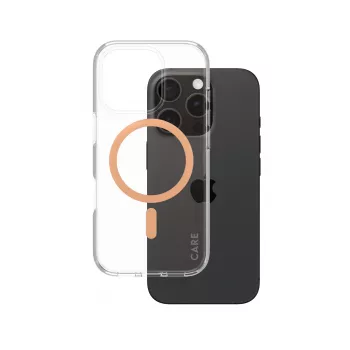 PanzerGlass CARE™ by ® Urban Combat -kotelo läpinäkyvä Peachy MagSafe-yhteensopivuudella iPhone 16 Pro