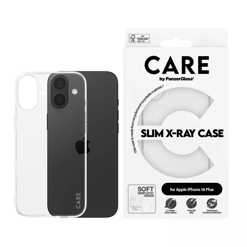 PanzerGlass CARE™ by ® X-Ray -kotelo iPhone 16 Plus, kotelo, Apple, Apple - iPhone 16 Plus, läpinäkyvä