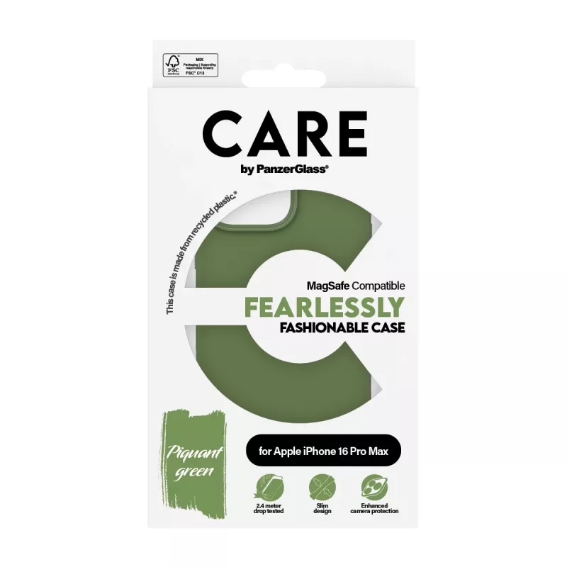 PanzerGlass CARE™ by ® -kotelo vihreä MagSafe-yhteensopivuudella iPhone 16 Pro Max