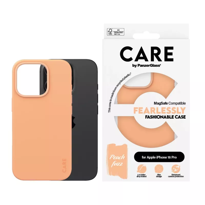 PanzerGlass CARE™ by ® -kotelo Peachy MagSafe-yhteensopivuudella iPhone 16 Pro