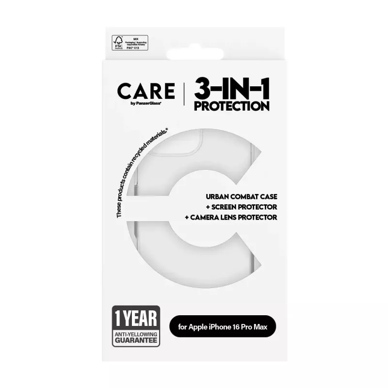 PanzerGlass ® | CARE by ® Flagship 3-in-1-paketti iPhone 16 Pro Max