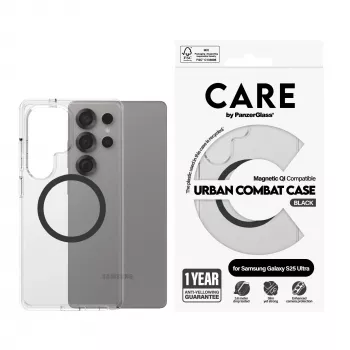 PanzerGlass CARE™ by ® Urban Combat kuori läpinäkyvä musta Qi-yhteensopiva Samsung Galaxy S25 Ultra