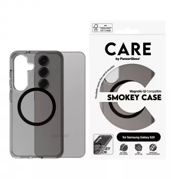 PanzerGlass CARE™ by ® Urban Combat kuori Smokey musta Qi-yhteensopiva Samsung Galaxy S25