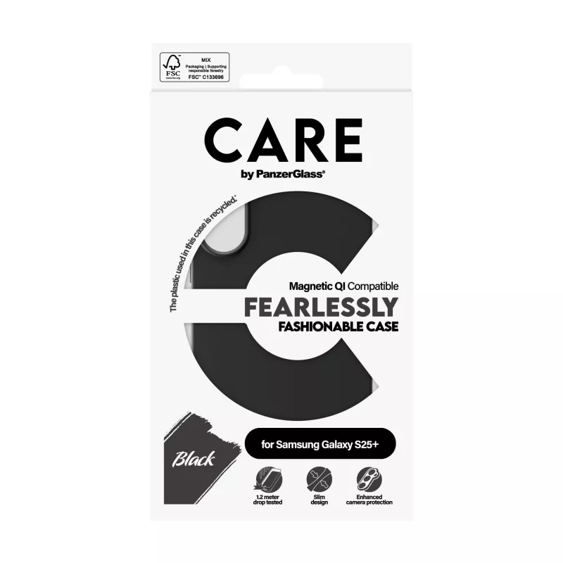 PanzerGlass CARE™ by ® kuori musta Qi-yhteensopiva Samsung Galaxy S25+