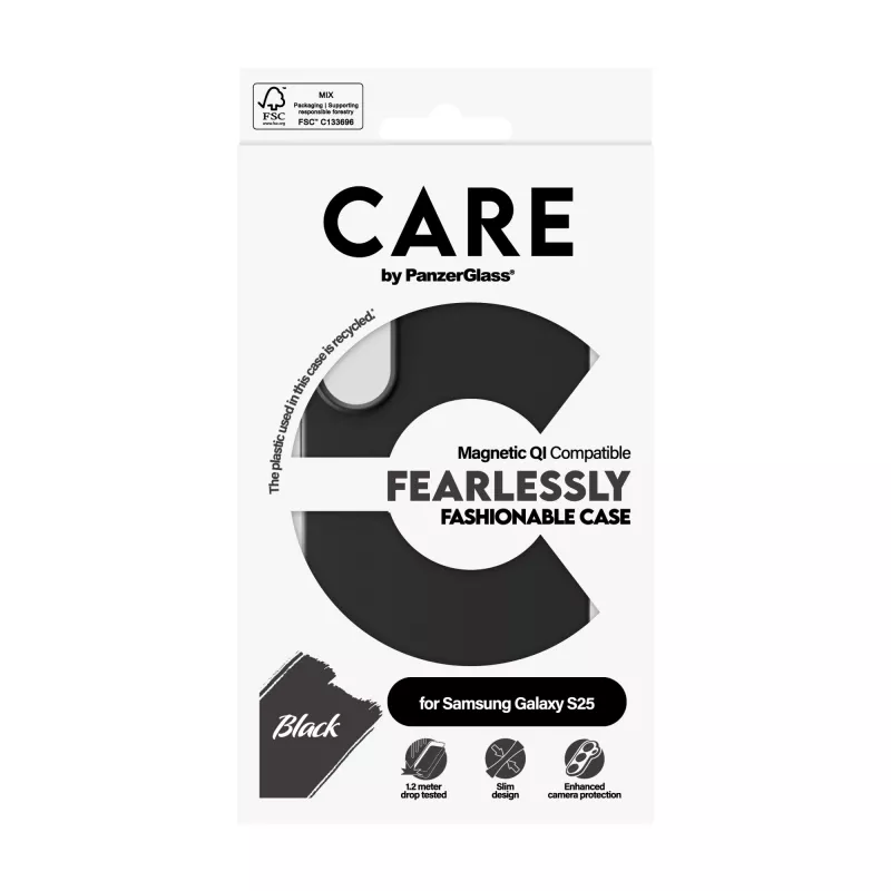 PanzerGlass CARE™ by ® kuori musta Qi-yhteensopiva Samsung Galaxy S25