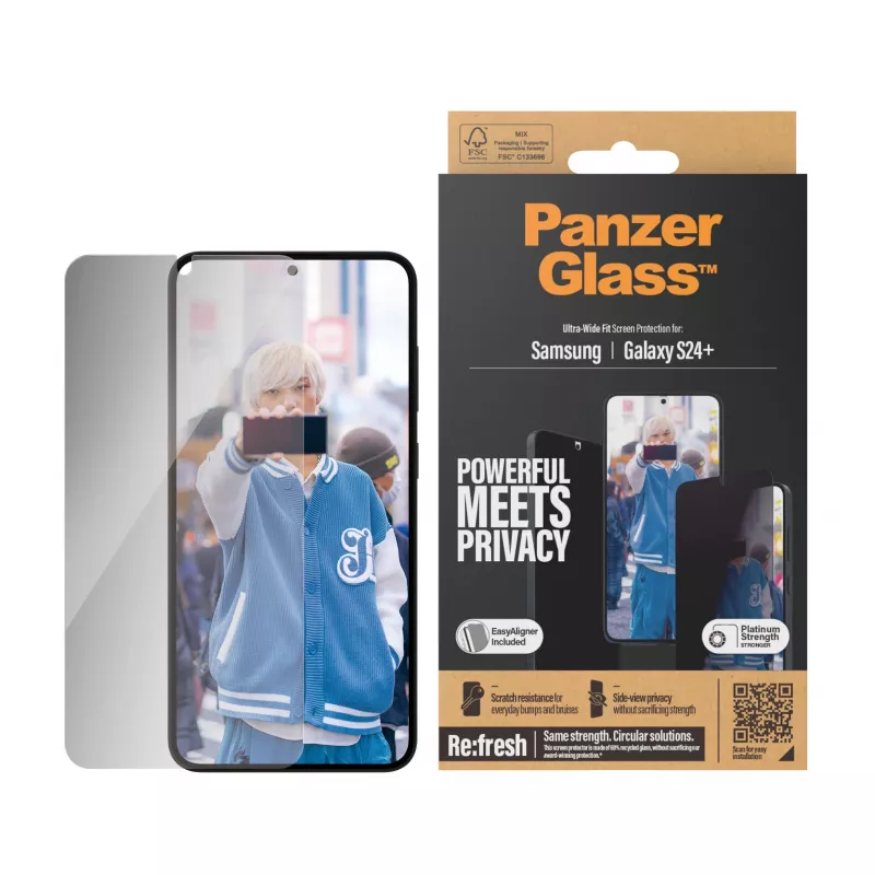 PanzerGlass ® tietosuojanäytönsuoja Samsung Galaxy S24+ | Ultra-Wide Fit EasyAligner-telineellä