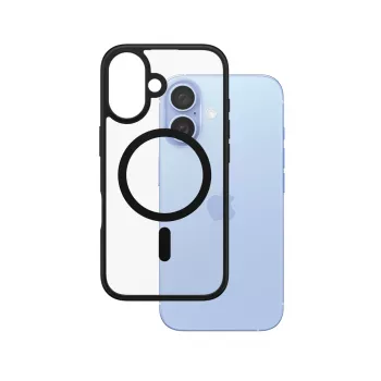 PanzerGlass ® HardCase läpinäkyvä mustalla MagSafe-kehyksellä iPhone 16